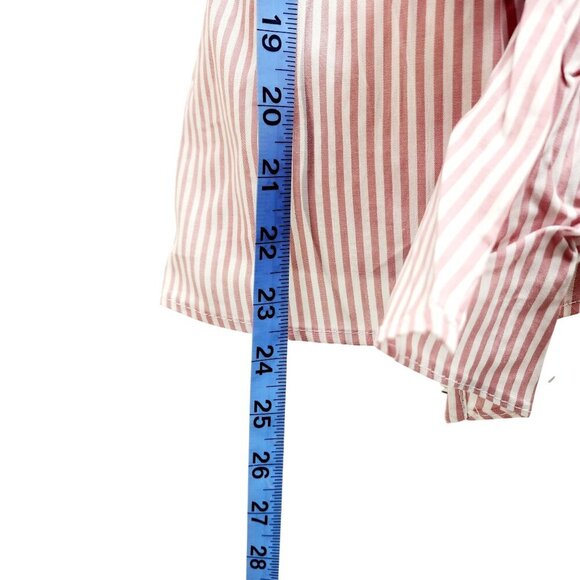 Striped V-Neck Wrap Sleeveless Blouse Tie Waist By Blåshe Size Large Pink - Picture 8 of 11